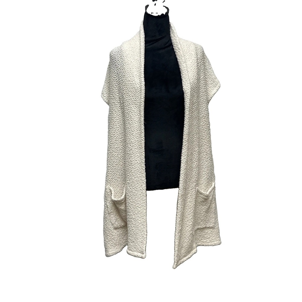 Splendid Open Sleeveless Cardigan Medium Boucle Knit Vest Boho Longline Festival